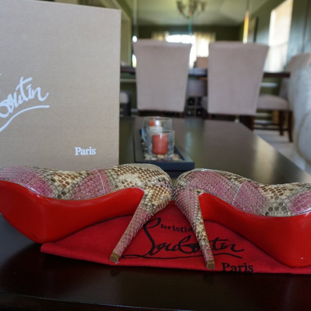 AUTHENTIC Christian Louboutin Python Declic 120 - image 5
